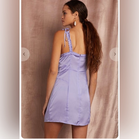 FOR LOVE & LEMONS LILAC JACKPOT RUFFLE UNDERWIRE MINI SLIP DRESS SIZE SM… - Picture 2 of 16